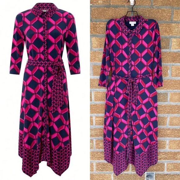 Monsoon Gabby Geo Print Shirt Dress size 8 - Picture 2 of 14